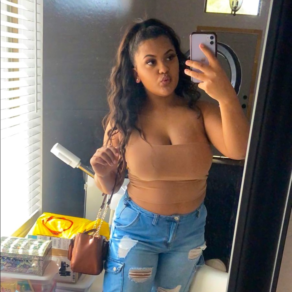 Nude one strap top